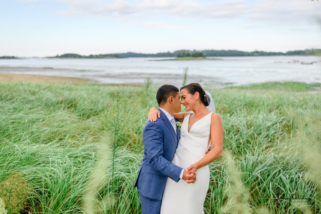 bride and groom dip & kiss